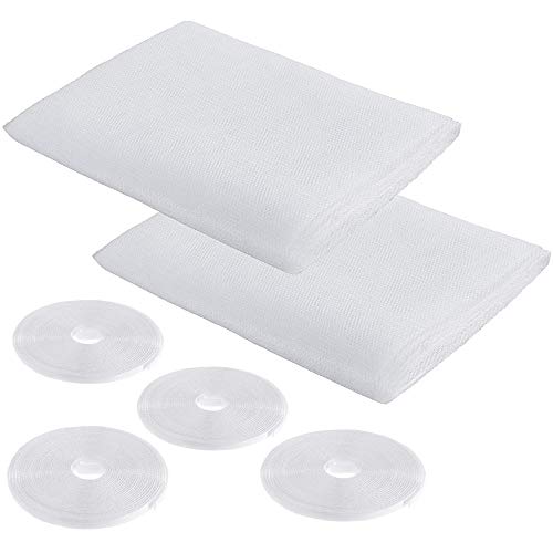Kit mosquiteira autocolante para janela, fita adesiva para mosquitos, malha de insetos, 2 m x 1,5 m, 1,5 m x 1,3 m, branco (1,5 * 2 m, 2 peças 4 rolos)