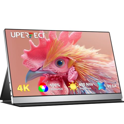 UPERFECT Monitor portátil de 4K de 15,6 polegadas ecrã mate ye-care IPS contraste 1200:1 100% AdobeRGB 3840 x 2160 UHD para PC Laptop consola de jogos, corpo de metal, compatível com VESA