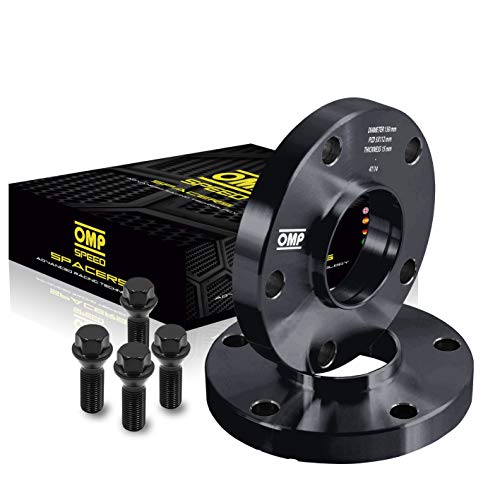 OMP Speed Conjunto de 2 separadores de dupla centralização espessura: 20 mm PCD: 5 x 100 CB: 57,1 OD: 139 parafuso x 20 M14 x 1,5 cônico 14 x 1,5 esférico preto alumínio - OMPS08412001