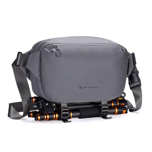 K&F Concept Bolsa capa câmara flex, bolsa para câmara Sling câmera, bolsa de tiracolo câmara impermeável resistente, mochila pequena para câmara SLR DSLR, F-cinzento escuro, Mochila fotográfica
