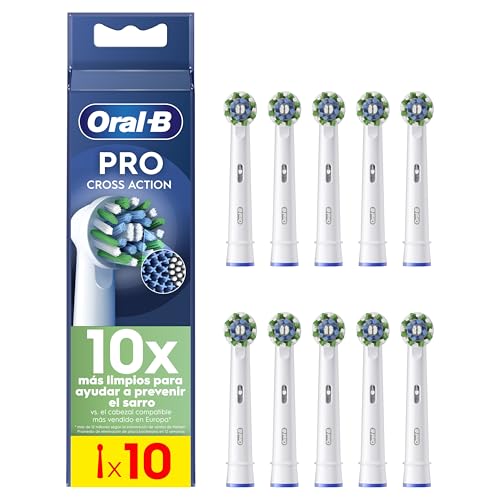 Oral-B Pro CrossAction Peças sobresselentes para escova de dentes elétrica, conjunto de 10 cabeças, branco - originais