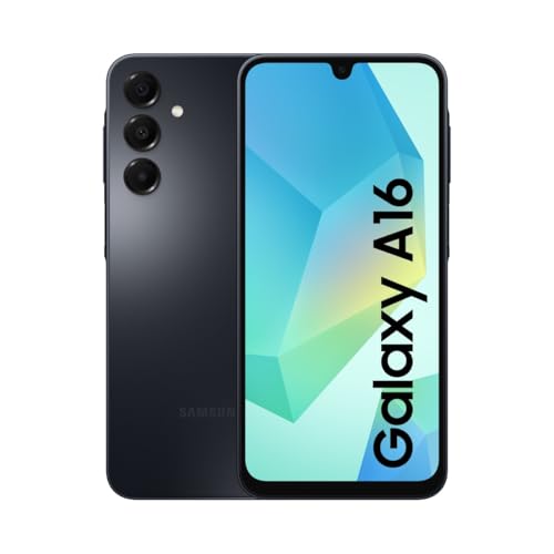 Samsung Galaxy A16 4G LTE, telemóvel Android, ecrã 6,7" super AMOLED, várias câmaras, armazenamento de 128 GB, preto (versão espanhola), garantia do fabricante 3 anos + 1 ano extra