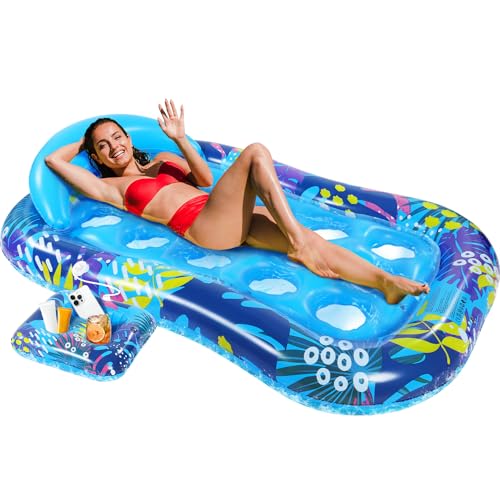 Subtail Tapete para piscina - insufláveis para piscina com suporte para copos destacável, piscinas flutuantes, colchões, insufláveis, piscina para adultos, colchão insuflável e insufláveis,