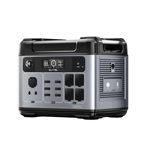 OUKITEL P2001 Plus Estação de energia portátil de 2048 Wh, gerador solar com bateria LiFePO4, 4 saídas de CA de 2400 W (pico de 4800 W), carregamento rápido de 0 a 80 % em 1 H para emergência, viagens