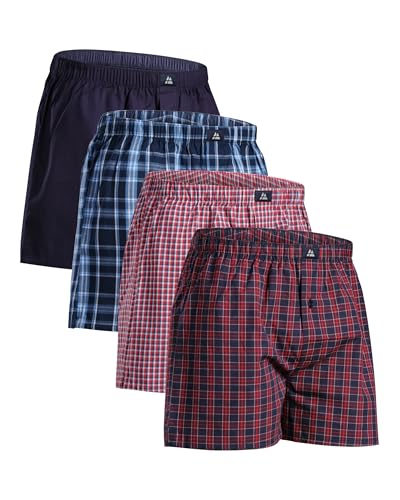 DANISH ENDURANCE Cuecas homem boxer de tecido, 100% algodão orgânico premium, conjunto de 4 e 6 - roupa para homem, roupa interior