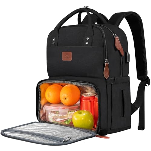 MATEIN Mochila de piquenique para portátil de 15,6" com compartimento para computador portátil, mochila para homem e mulher, com porta USB, lancheira isotérmica para campismo,