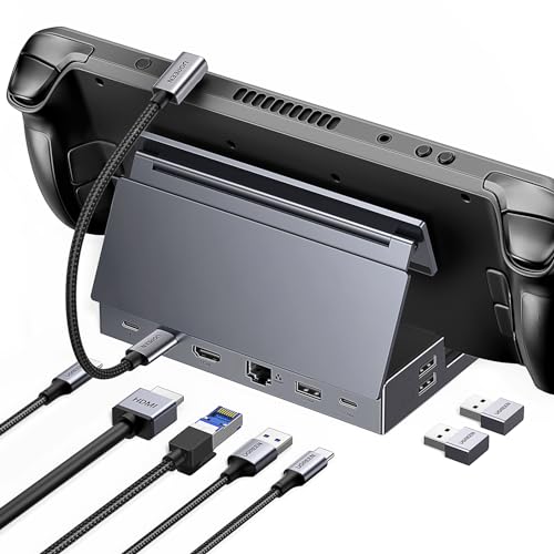 UGREEN Hub USB C HDMI 4K 60Hz 9 em 1 Dock Steam Deck ROG Ally adaptador tipo C 3,2 10 Gbps Ethernet RJ45 Gigabit PD 100 W carregamento leitor cartão SD TF estação de acoplamento com suporte ajustável