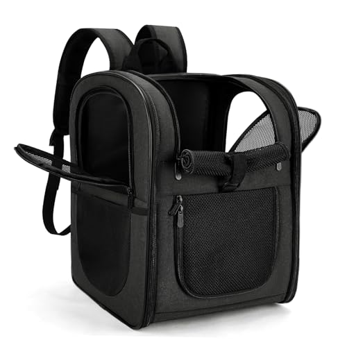 APOLLO WALKER Mochilas para gatos e mochilas cães, para animais de estimação gato grandes e pequenos (2-15 kg), malha respirável, ideal caminhadas viagens e atividades ao ar livre (preto)
