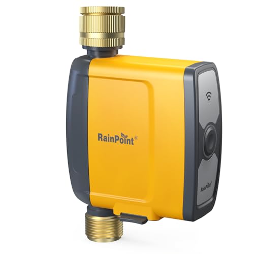 RAINPOINT Programador de rega WiFi, com entrada e saída de latão puro, sem hub WiFi, deve ser usado com o hub WiFi TWG004WRF (apenas 2,4 GHz)