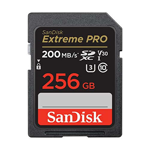 SanDisk Extreme PRO Cartão SD 256 GB SDXC, SD Card 4k UHD, UHS-I, V30, até 200 MB/s, SanDisk QuickFlow Technology, software de recuperação de dados RescuePRO Deluxe, Class 10, U3