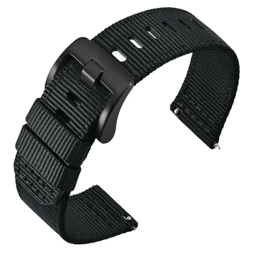 ANNEFIT Correia relógio de nylon militar, correias relógio de libertação rápida 18 mm 19 mm 20 mm 22 mm 24 mm para homens, fivela de aço inoxidável