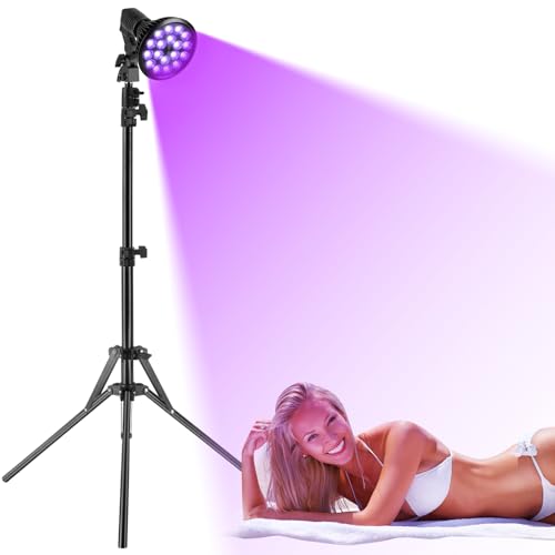 Tecey Candeeiros de bronze para casa: 54 w 395 nm candeeiro de bronze rosto e corpo com tripé telescópico com altura ajustável autobronzeador facial candeeiro