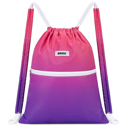 WANDF Mochila com cordões e acolchoado para os ombros bolsa de ginástica bolsa de desporto mochila de ginásio mochila de cordas ajustável para homens e mulheres