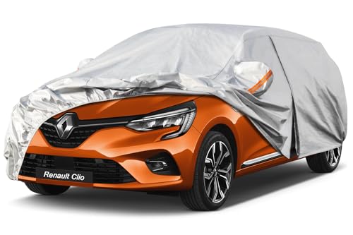 Kayme Capa de carro exterior, compatível com Renault Clio (1990-2025), capa para carro impermeável anti-UV, anti-UV, anti-poeira, de 6 camadas, cobertura de carro com fecho de correr e forro de