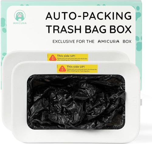 Amicura Cura 3 sacos para resíduos de gatos, sacos biodegradáveis para areia automática, 2 pacotes (20 - 24 usos), sistema de embalagem automática, 6 L, compatíveis apenas com cura 3