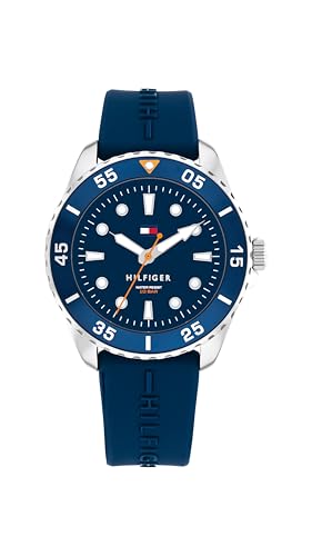 Tommy Hilfiger Reloj con Movimiento de Cuarzo de Tres Manecillas para Jóvenes con Correa de Acero Inoxidable o de Silicona