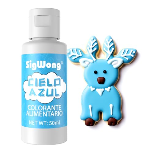 Corante alimentar - 50 ml corante alimentar líquido concentrado - Corante alimentar líquido néon para substituição, decoração, esmalte, cozinha e artesanato - céu azul