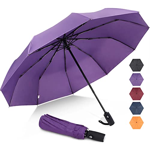 ZOMAKE Guarda-chuva dobrável antivento, pequeno guarda-chuva proteção solar UV para mulher e homem, mini Umbrella com abertura e fecho automático, resistente ao vento de secagem rápida