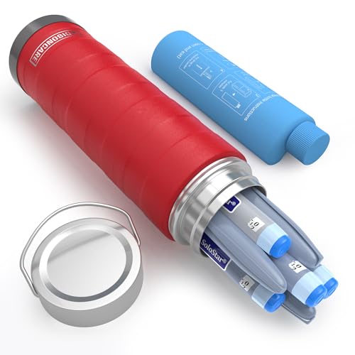 DISONCARE 74H Geladeira portátil de insulina para viagem, Vermelho, Medical