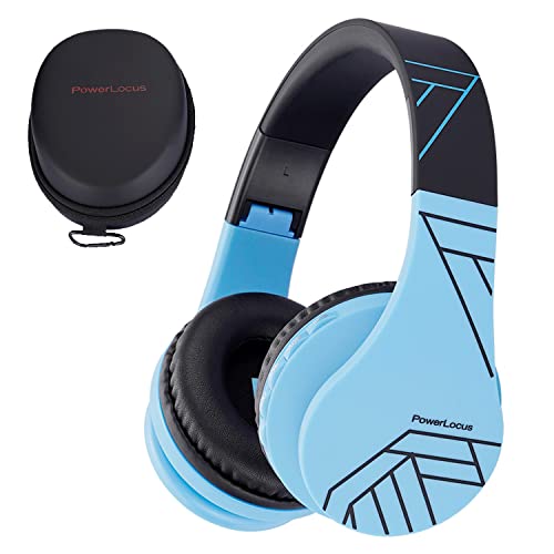 Auriculares Bluetooth para crianças, PowerLocus auriculares sem fios Bluetooth com microfone para meninas e meninos, com volume limitado, auriculares dobráveis, ajustável