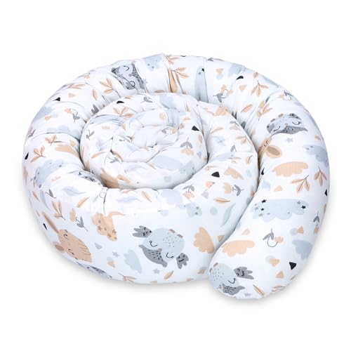 Totsy Baby Almofada para dormir lateral algodão 300 cm algodão - almofada cervical rolo lavável almofadas grandes almofada para o corpo Oeko-Tex corujas