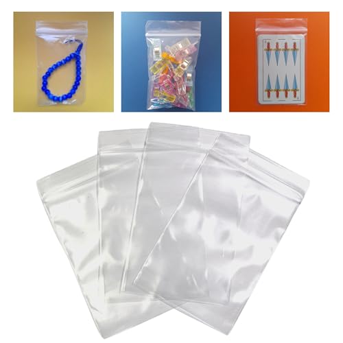 Embalagem de 1.000 sacos de plástico transparentes de 8 x 12 cm com fecho de correr, bolsas Zip Lock pequenas, práticas e resistentes, conjunto de bolsas pequenas fecho hermético (8 x 12 cm, 1.000,