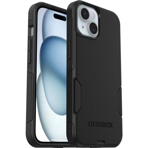 OtterBox Capa para iPhone 16e, 15, 14, 13 Commuter, resistente a choques e quedas, rugerizada, protetora, testada 3X padrões militares antiquedas, preto, sem caixa de varejo