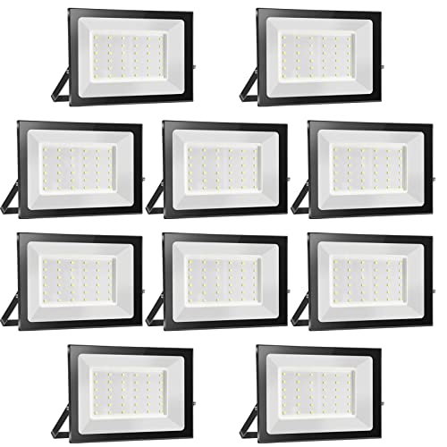 loyal 10 Pack Foco LED exterior 30 W, alto brilho 3000 LM projetor LED iluminação exterior 6000 K branco frio, luz de segurança impermeável IP65, candeeiro LED parede teto para jardim, garagem