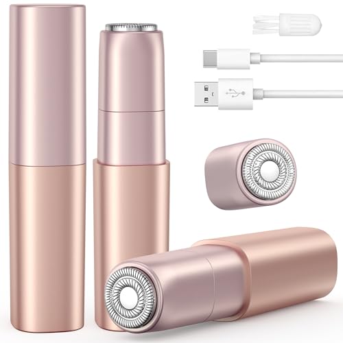 iFANZETECH Máquina de barbear facial para mulher: Mini máquina de barbear elétrica para rosto, lábio, queixo, bochechas, zona íntima e corporal USB recarregável presentes para mulher