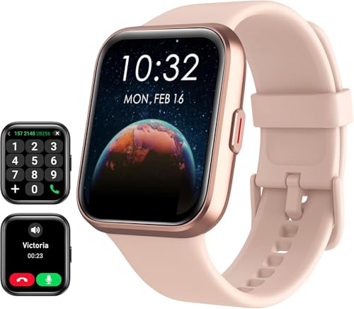 Tensky Relógio inteligente mulher com chamadas e voz da Alexa, Whatsapp notificações, 1,8" Smartwatch mulher com SpO2/monitor de sonho/110 modos de desporto, IP68 presente para iPhone Android