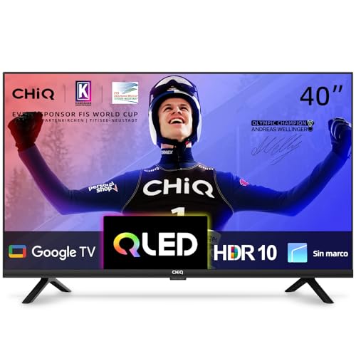 CHiQ L40QH7G TV QLED de 40 polegadas com HDR 10, design sem bordas, Google TV, assistente do Google