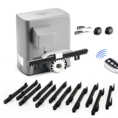 CO-Z 600 kg Motor porta de correr com 4 m fecho de correr de nylon, 2 controlo remoto e sensores infravermelhos 280 W motor para porta de correr para porta de jardim, garagem