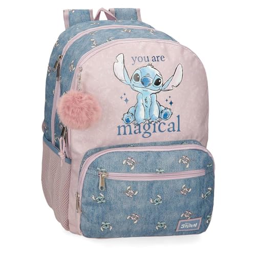 Disney Joumma Bags Stitch You are magical mochilas, mochilas escolares, mochilas infantis, inclui pompom decorativo, vários compartimentos