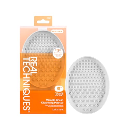 Real Techniques - Bandeja para limpeza de pincéis e gel de limpeza em tamanho de viagem