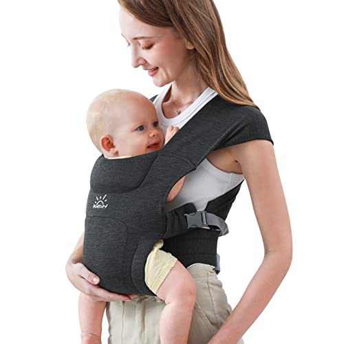 MOMTORY Mochila porta-bebés ergonómica recém-nascidos, carregador ergonómico para bebés unissexo com gancho e laço para ajuste fácil, 3-12 kg