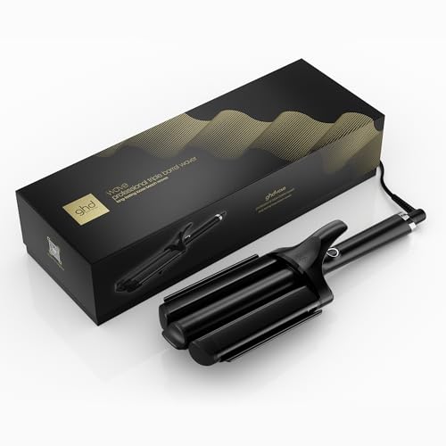 ghd Triple Wave - Triple Wave - tenacilidade profissional com três filtros ergonómicos de 32 mm, ondas surfistas e duradouras - para todos os tipos de cabelo - (tomada europeia)