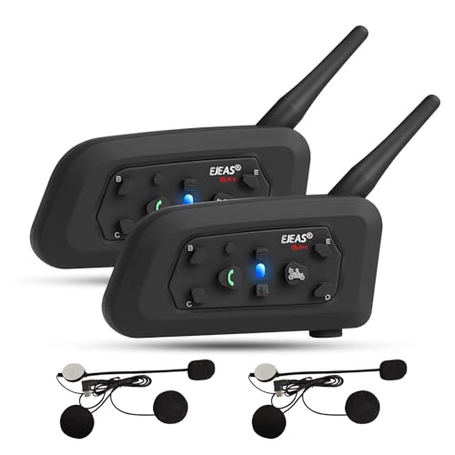EJEAS V6PRO Intercomunicador capacete Moto Bluetooth 1200 m auriculares Bluetooth para motocicletas até 6 motolistas redução de ruído DSP impermeável, USB-C