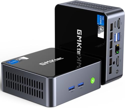 GMKtec Mini PC, M2 Pro Intel Core i7-1195G7 (Turbo 5,0 GHz) 1 To SSD 16 GB DDR4, mini computador de secretária WiFi 6, suporte para 3 ecrãs, USB3.2, BT5.2, DP, HDMI, RJ45 2.5G