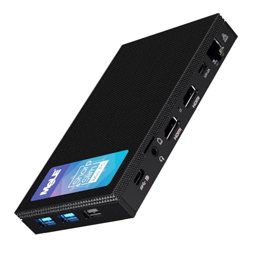MeLE Quieter4C Mini PC sem ventilador Win 11 Pro 16 GB LPDDR5 512 GB ROM micro PC Alder Lake N100 (até 3,4 GHz) PC de fator de forma pequeno USB-C HDMI 4K@60 ecrã triplo computadores de mesa