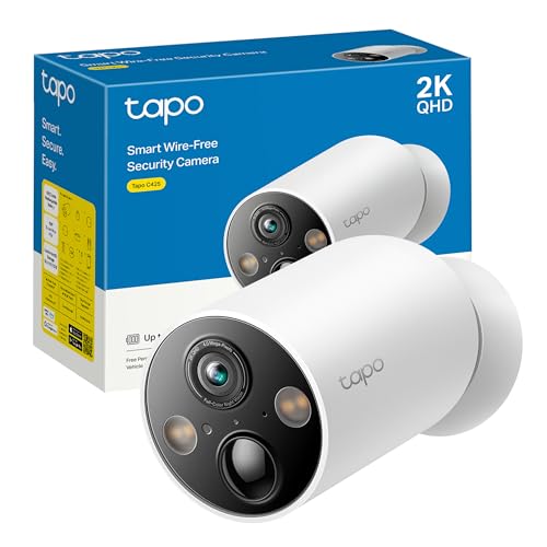 [2024 novo] Tampa C425 - Câmara Wi-Fi de bateria para exterior/interior, 2K QHD, 1000 mAh, IA aprimorada, visão noturna colorida, base magnética, não requer hub, compatível com painel solar ar