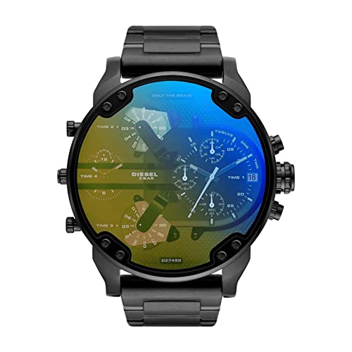 Diesel Mr. Daddy Reloj para Hombre, Movimiento multifunción de Cuarzo con Correa de Acero Inoxidable