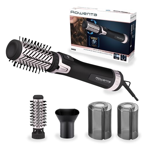 Rowenta Brush Activ' Dry & Style- Escova de ar de 1000 W de potência, seca e molda, 3 configurações de velocidade/temperatura, bocal de pressecagem, golpe ar frio, vários acessórios, cabelo com volume