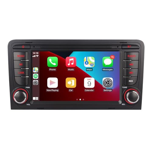 LXKLSZ Rádio de carro compatível com Carplay/Android Auto para Audi A3 S3 RS3 2003-2012 com IPS ecrã tátil de 7 polegadas / Bluetooth/Mirror Link/FM/Am/USB/RDS