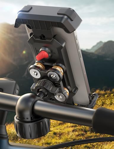 JOYROOM 2025 Suporte móvel para moto, amortecedores recentes: suporte móvel universal para bicicleta anti-vibração, para iPhone 16/15/14 Pro Max, Samsung S24/23 Ultra, smartphones 4,7"-7"