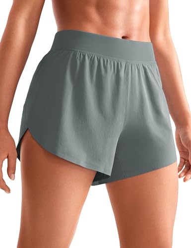 CRZ YOGA Calções de corrida de cintura alta e seco para mulheres