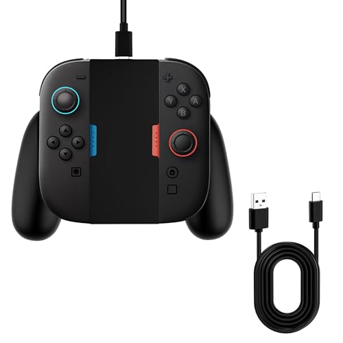 Mcbazel Estación de Carga para Nintendo Switch 2, Agarre del Controlador para Mandos Joycon 2, Agarre de Carga del Controlador Magnético Estable Mandos de Switch 2 Joycon- Negro