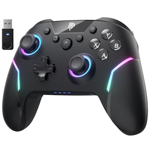 EasySMX X20 Controlo sem fios PC com Hall gatilho comutável 2 em 1- Hall Joystick desmontável- comando para PC com botões mecânicos- RGB luz- 1000 mAh bateria para Switch/Steam/Android/Móvel- Ferroso