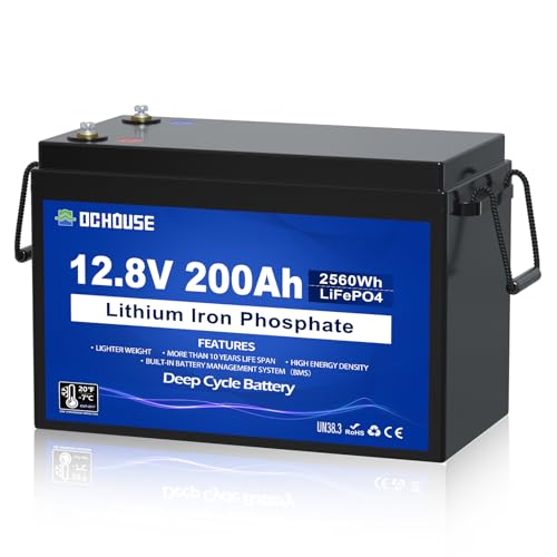 Bateria LiFePO4 de 12 V 200 Ah, BMS melhorada de 200 A, proteção de baixa temperatura, bateria de lítio de ciclo profundo de 4000 - 10000 ciclos, auto-caravanas, sistemas solares, caravanas