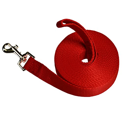 Trela para cães longa, 5 m trela para cães treino, corda para cães, trela resistente forte para animais de estimação campismo passeio treino vermelho