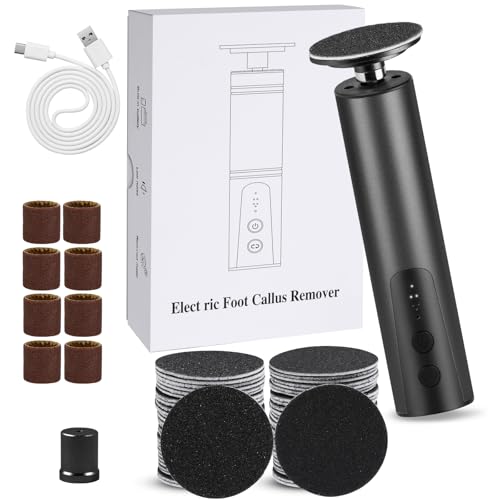 ACWOO Lima elétrica pés durezos, aparelho de medicina elétrico remover de cravos, lima pé durezas recarregável, profissional cuidado com pés polidor de calos para secos e rachados calcanhares (preto)